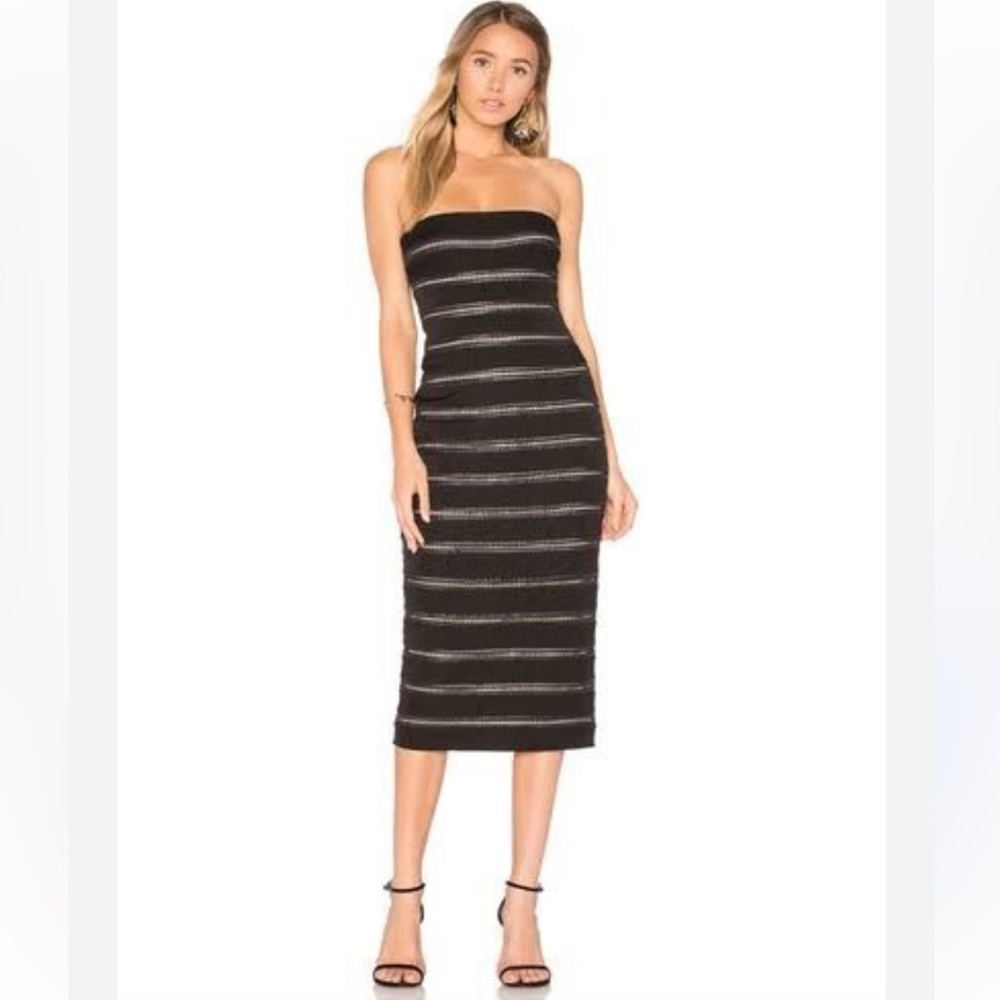 Misha Collection Agnetta Black Strapless Dress US 4 New Tags